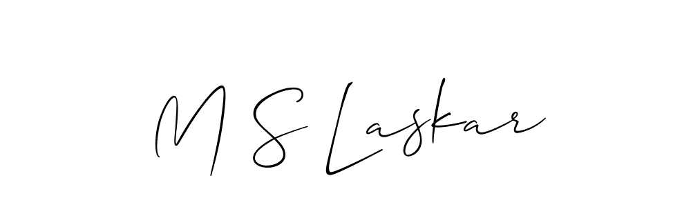 Make a short M S Laskar signature style. Manage your documents anywhere anytime using Allison_Script. Create and add eSignatures, submit forms, share and send files easily. M S Laskar signature style 2 images and pictures png