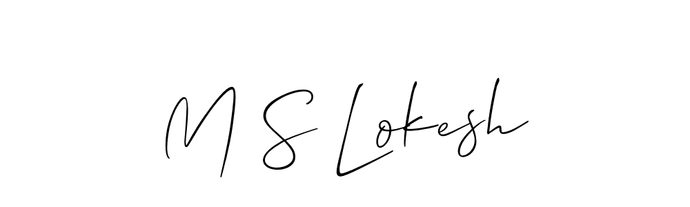 Also You can easily find your signature by using the search form. We will create M S Lokesh name handwritten signature images for you free of cost using Allison_Script sign style. M S Lokesh signature style 2 images and pictures png