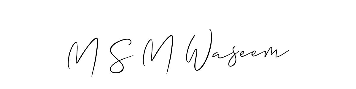 M S M Waseem stylish signature style. Best Handwritten Sign (Allison_Script) for my name. Handwritten Signature Collection Ideas for my name M S M Waseem. M S M Waseem signature style 2 images and pictures png