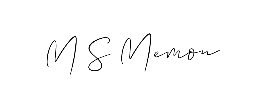 Create a beautiful signature design for name M S Memon. With this signature (Allison_Script) fonts, you can make a handwritten signature for free. M S Memon signature style 2 images and pictures png