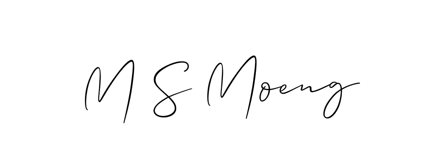 How to make M S Moeng name signature. Use Allison_Script style for creating short signs online. This is the latest handwritten sign. M S Moeng signature style 2 images and pictures png