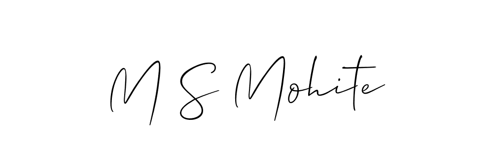 Allison_Script is a professional signature style that is perfect for those who want to add a touch of class to their signature. It is also a great choice for those who want to make their signature more unique. Get M S Mohite name to fancy signature for free. M S Mohite signature style 2 images and pictures png