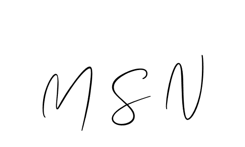 M S N stylish signature style. Best Handwritten Sign (Allison_Script) for my name. Handwritten Signature Collection Ideas for my name M S N. M S N signature style 2 images and pictures png