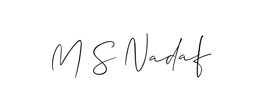 Make a beautiful signature design for name M S Nadaf. Use this online signature maker to create a handwritten signature for free. M S Nadaf signature style 2 images and pictures png