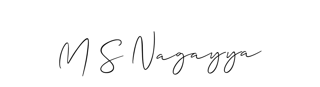 Design your own signature with our free online signature maker. With this signature software, you can create a handwritten (Allison_Script) signature for name M S Nagayya. M S Nagayya signature style 2 images and pictures png