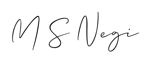 Designed for modern professionals: M S Negi name signature crafted with Allison_Script script. Ready for digital PDF workflows. M S Negi signature style 2 images and pictures png