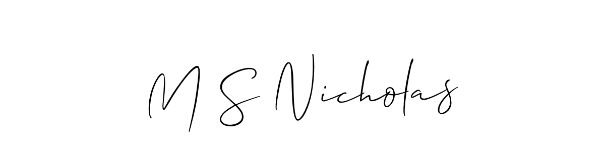 You can use this online signature creator to create a handwritten signature for the name M S Nicholas. This is the best online autograph maker. M S Nicholas signature style 2 images and pictures png