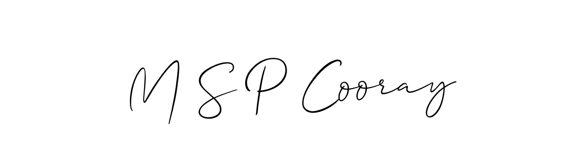 It looks lik you need a new signature style for name M S P Cooray. Design unique handwritten (Allison_Script) signature with our free signature maker in just a few clicks. M S P Cooray signature style 2 images and pictures png