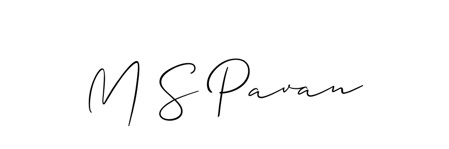 Make a beautiful signature design for name M S Pavan. With this signature (Allison_Script) style, you can create a handwritten signature for free. M S Pavan signature style 2 images and pictures png