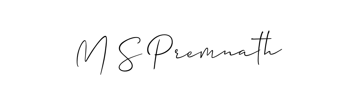 M S Premnath stylish signature style. Best Handwritten Sign (Allison_Script) for my name. Handwritten Signature Collection Ideas for my name M S Premnath. M S Premnath signature style 2 images and pictures png