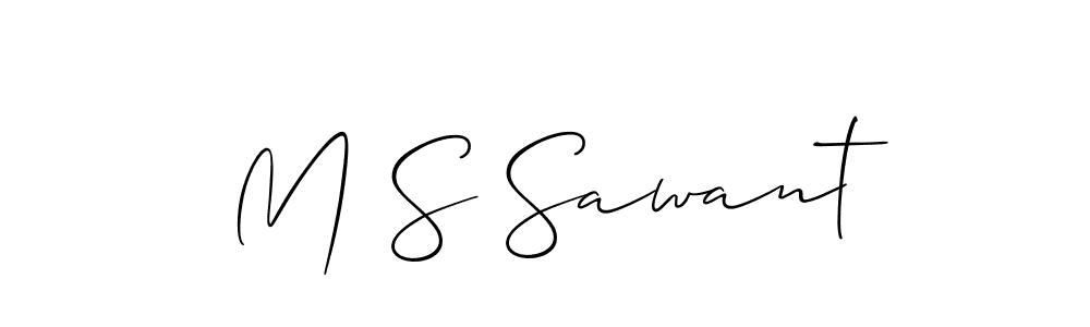 How to make M S Sawant name signature. Use Allison_Script style for creating short signs online. This is the latest handwritten sign. M S Sawant signature style 2 images and pictures png