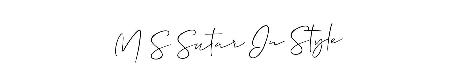 Also we have M S Sutar In Style name is the best signature style. Create professional handwritten signature collection using Allison_Script autograph style. M S Sutar In Style signature style 2 images and pictures png
