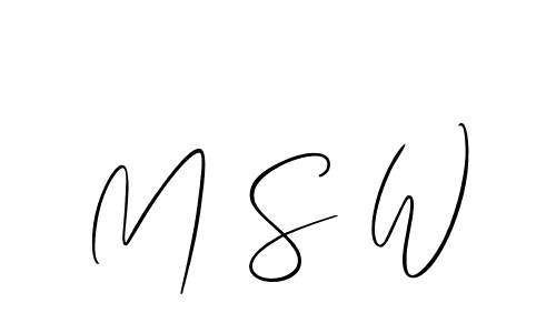 Make a beautiful signature design for name M S W. With this signature (Allison_Script) style, you can create a handwritten signature for free. M S W signature style 2 images and pictures png