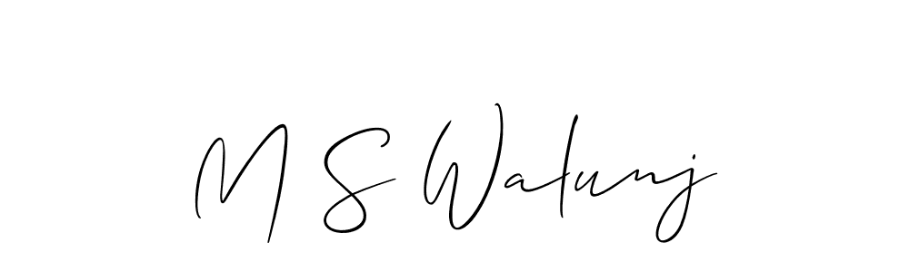 You can use this online signature creator to create a handwritten signature for the name M S Walunj. This is the best online autograph maker. M S Walunj signature style 2 images and pictures png