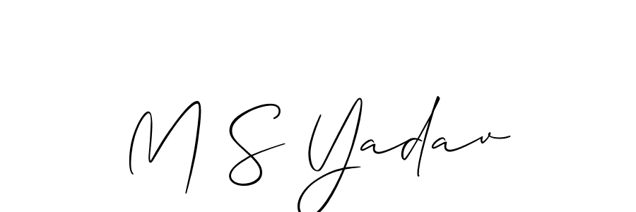 Also You can easily find your signature by using the search form. We will create M S Yadav name handwritten signature images for you free of cost using Allison_Script sign style. M S Yadav signature style 2 images and pictures png