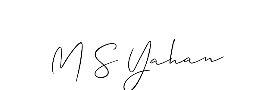 How to Draw M S Yahan signature style? Allison_Script is a latest design signature styles for name M S Yahan. M S Yahan signature style 2 images and pictures png
