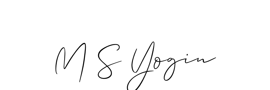 Also You can easily find your signature by using the search form. We will create M S Yogin name handwritten signature images for you free of cost using Allison_Script sign style. M S Yogin signature style 2 images and pictures png