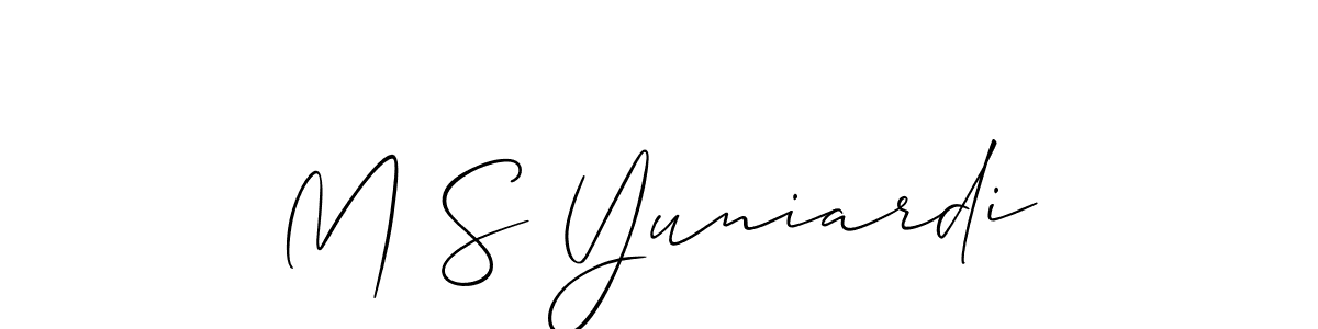 if you are searching for the best signature style for your name M S Yuniardi. so please give up your signature search. here we have designed multiple signature styles  using Allison_Script. M S Yuniardi signature style 2 images and pictures png
