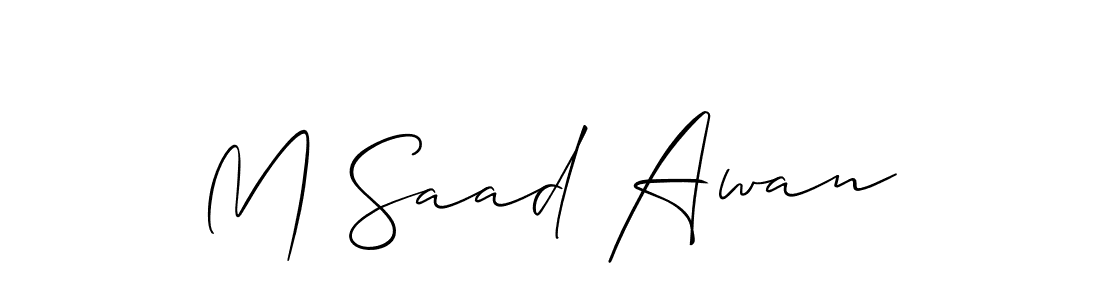 Allison_Script is a professional signature style that is perfect for those who want to add a touch of class to their signature. It is also a great choice for those who want to make their signature more unique. Get M Saad Awan name to fancy signature for free. M Saad Awan signature style 2 images and pictures png