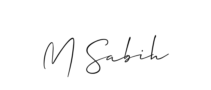 M Sabih stylish signature style. Best Handwritten Sign (Allison_Script) for my name. Handwritten Signature Collection Ideas for my name M Sabih. M Sabih signature style 2 images and pictures png