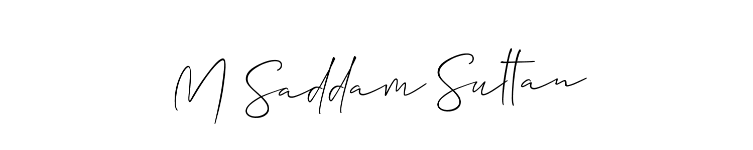 Make a short M Saddam Sultan signature style. Manage your documents anywhere anytime using Allison_Script. Create and add eSignatures, submit forms, share and send files easily. M Saddam Sultan signature style 2 images and pictures png