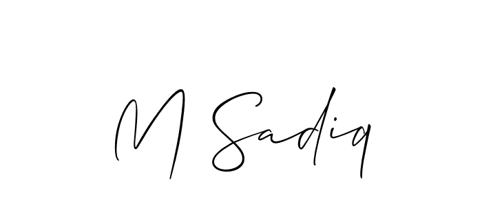 How to make M Sadiq name signature. Use Allison_Script style for creating short signs online. This is the latest handwritten sign. M Sadiq signature style 2 images and pictures png