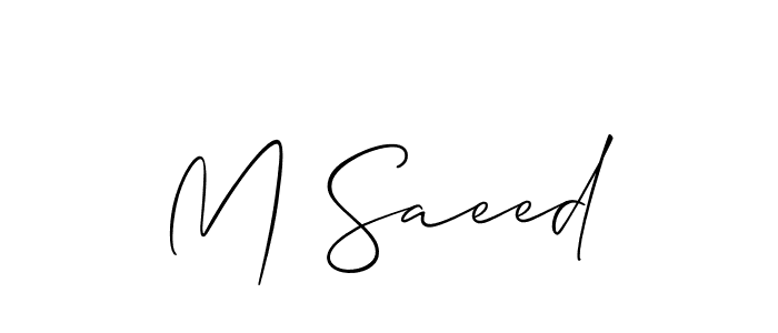Create a beautiful signature design for name M Saeed. With this signature (Allison_Script) fonts, you can make a handwritten signature for free. M Saeed signature style 2 images and pictures png