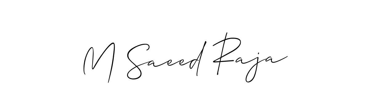 Design your own signature with our free online signature maker. With this signature software, you can create a handwritten (Allison_Script) signature for name M Saeed Raja. M Saeed Raja signature style 2 images and pictures png