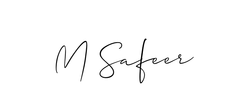 You should practise on your own different ways (Allison_Script) to write your name (M Safeer) in signature. don't let someone else do it for you. M Safeer signature style 2 images and pictures png