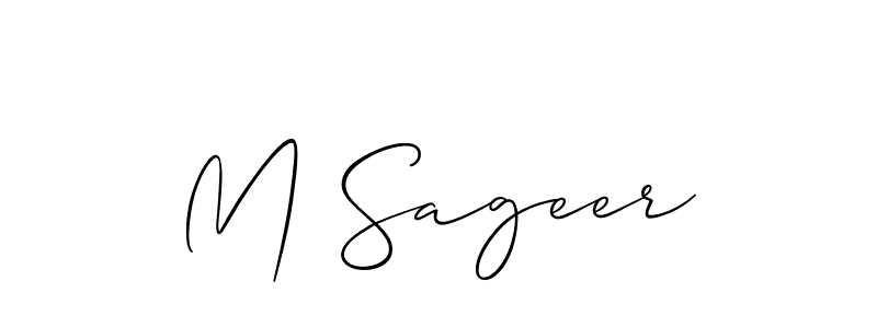 You can use this online signature creator to create a handwritten signature for the name M Sageer. This is the best online autograph maker. M Sageer signature style 2 images and pictures png