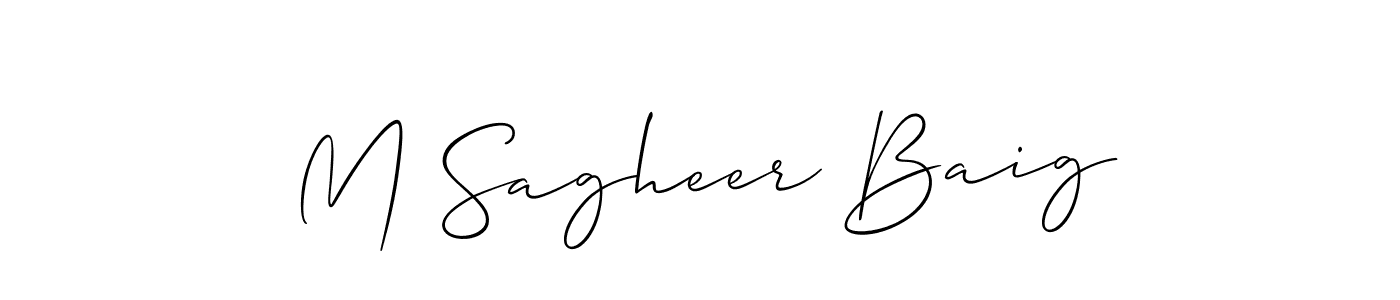 Design your own signature with our free online signature maker. With this signature software, you can create a handwritten (Allison_Script) signature for name M Sagheer Baig. M Sagheer Baig signature style 2 images and pictures png