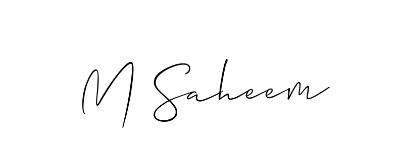 You can use this online signature creator to create a handwritten signature for the name M Saheem. This is the best online autograph maker. M Saheem signature style 2 images and pictures png