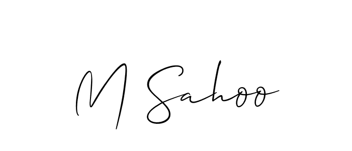 if you are searching for the best signature style for your name M Sahoo. so please give up your signature search. here we have designed multiple signature styles  using Allison_Script. M Sahoo signature style 2 images and pictures png