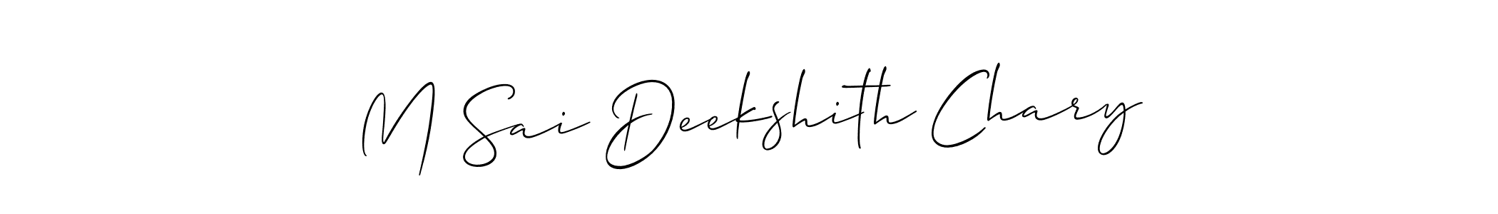 Create a beautiful signature design for name M Sai Deekshith Chary. With this signature (Allison_Script) fonts, you can make a handwritten signature for free. M Sai Deekshith Chary signature style 2 images and pictures png