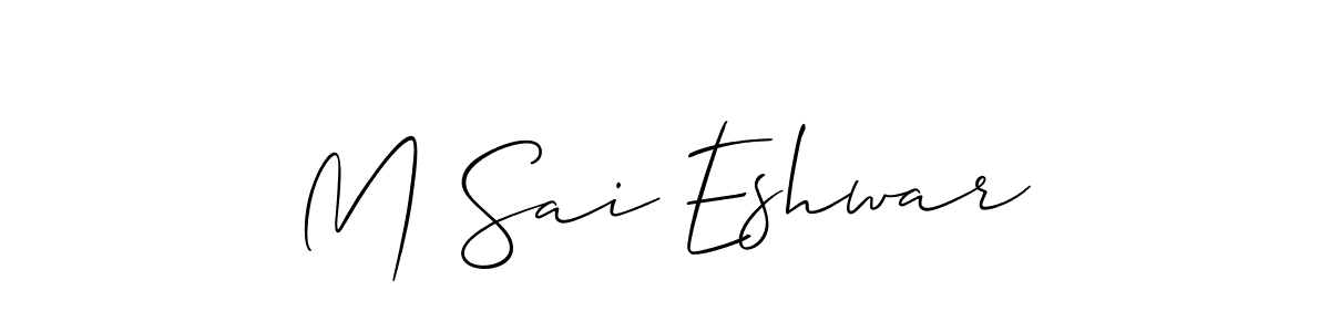 It looks lik you need a new signature style for name M Sai Eshwar. Design unique handwritten (Allison_Script) signature with our free signature maker in just a few clicks. M Sai Eshwar signature style 2 images and pictures png