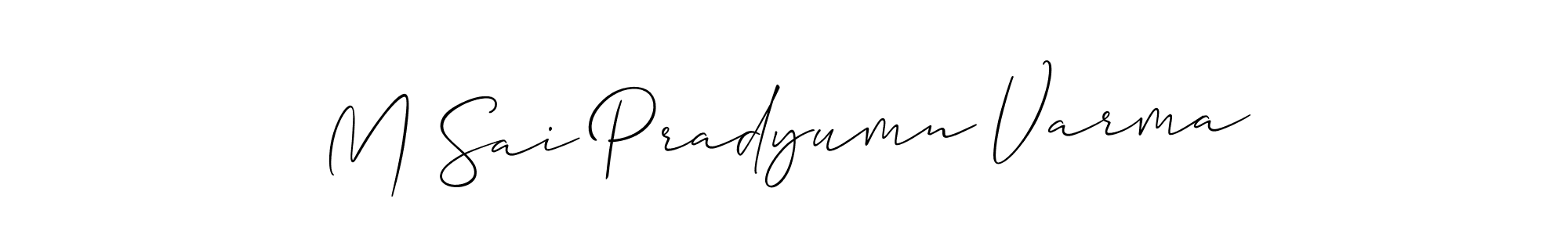 Use a signature maker to create a handwritten signature online. With this signature software, you can design (Allison_Script) your own signature for name M Sai Pradyumn Varma. M Sai Pradyumn Varma signature style 2 images and pictures png
