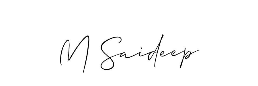 M Saideep stylish signature style. Best Handwritten Sign (Allison_Script) for my name. Handwritten Signature Collection Ideas for my name M Saideep. M Saideep signature style 2 images and pictures png