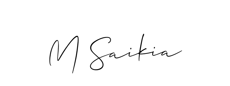 M Saikia stylish signature style. Best Handwritten Sign (Allison_Script) for my name. Handwritten Signature Collection Ideas for my name M Saikia. M Saikia signature style 2 images and pictures png