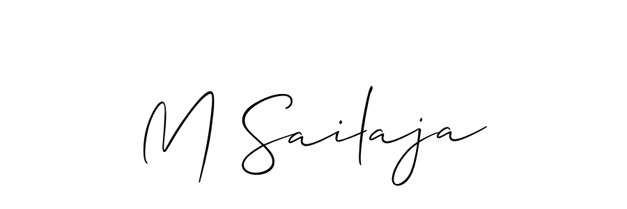 if you are searching for the best signature style for your name M Sailaja. so please give up your signature search. here we have designed multiple signature styles  using Allison_Script. M Sailaja signature style 2 images and pictures png