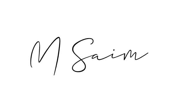 Make a beautiful signature design for name M Saim. With this signature (Allison_Script) style, you can create a handwritten signature for free. M Saim signature style 2 images and pictures png