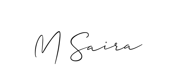 if you are searching for the best signature style for your name M Saira. so please give up your signature search. here we have designed multiple signature styles  using Allison_Script. M Saira signature style 2 images and pictures png