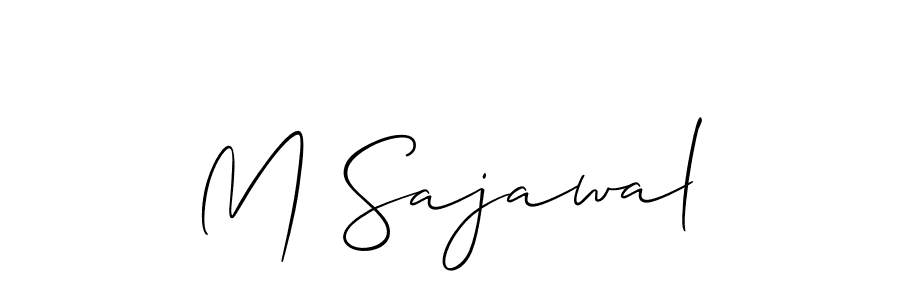 Use a signature maker to create a handwritten signature online. With this signature software, you can design (Allison_Script) your own signature for name M Sajawal. M Sajawal signature style 2 images and pictures png