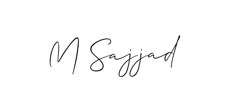 if you are searching for the best signature style for your name M Sajjad. so please give up your signature search. here we have designed multiple signature styles  using Allison_Script. M Sajjad signature style 2 images and pictures png