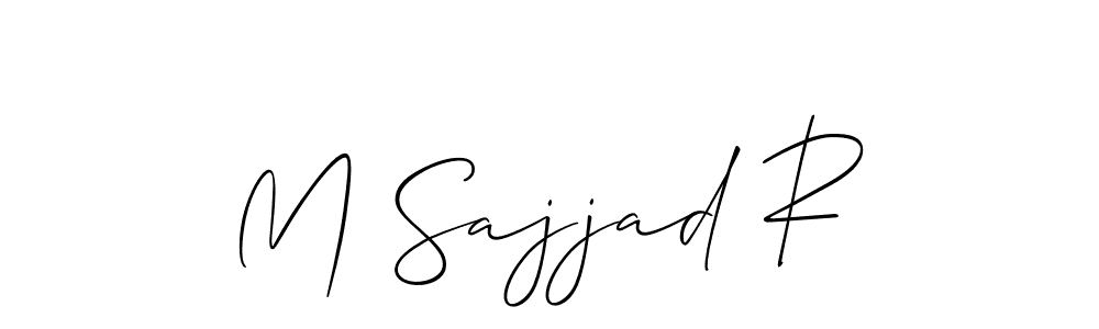 Design your own signature with our free online signature maker. With this signature software, you can create a handwritten (Allison_Script) signature for name M Sajjad R. M Sajjad R signature style 2 images and pictures png