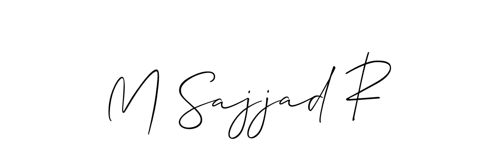 Also we have M Sajjad R name is the best signature style. Create professional handwritten signature collection using Allison_Script autograph style. M Sajjad R signature style 2 images and pictures png