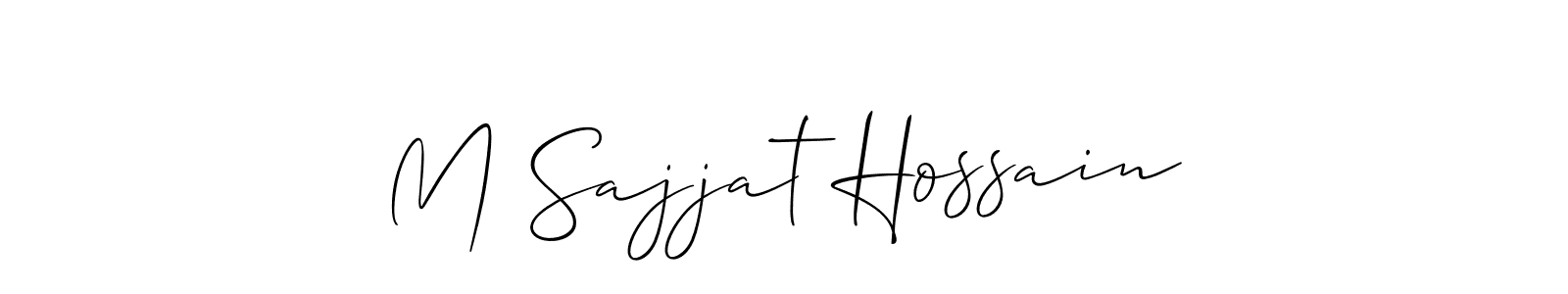 Create a beautiful signature design for name M Sajjat Hossain. With this signature (Allison_Script) fonts, you can make a handwritten signature for free. M Sajjat Hossain signature style 2 images and pictures png