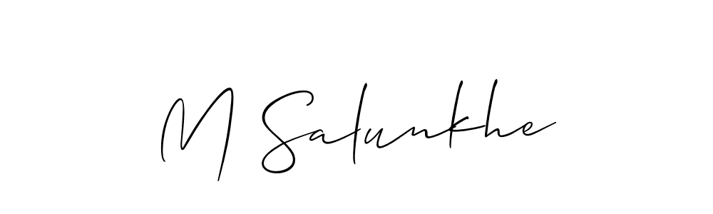 Similarly Allison_Script is the best handwritten signature design. Signature creator online .You can use it as an online autograph creator for name M Salunkhe. M Salunkhe signature style 2 images and pictures png