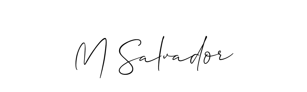 It looks lik you need a new signature style for name M Salvador. Design unique handwritten (Allison_Script) signature with our free signature maker in just a few clicks. M Salvador signature style 2 images and pictures png
