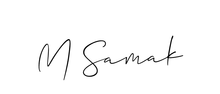 Use a signature maker to create a handwritten signature online. With this signature software, you can design (Allison_Script) your own signature for name M Samak. M Samak signature style 2 images and pictures png