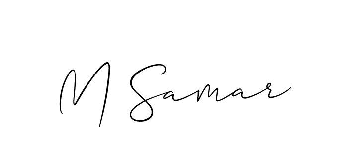 Allison_Script is a professional signature style that is perfect for those who want to add a touch of class to their signature. It is also a great choice for those who want to make their signature more unique. Get M Samar name to fancy signature for free. M Samar signature style 2 images and pictures png